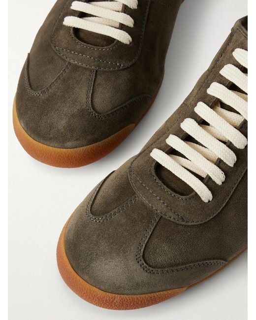 Officine Creative Brown Hazel 001 Leather-trimmed Suede Sneakers for men