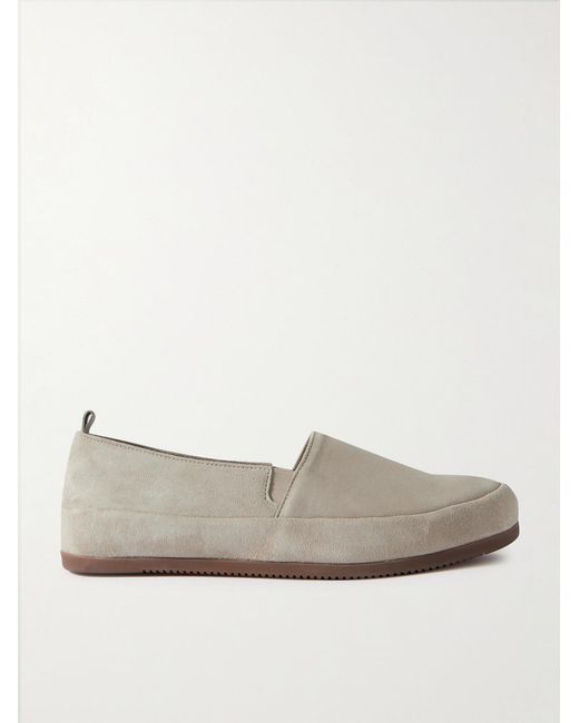 Mulo White Suede Loafers for men