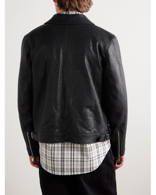 Givenchy Black Padded Crinkled-Leather Jacket for men