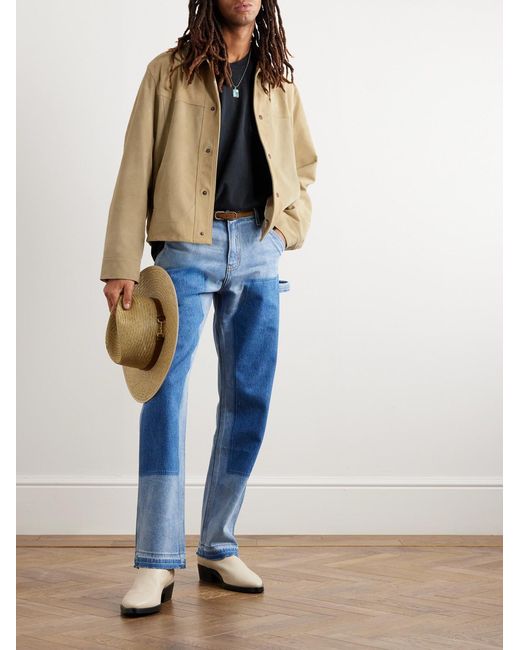CHERRY LA Natural Suede Trucker Jacket for men