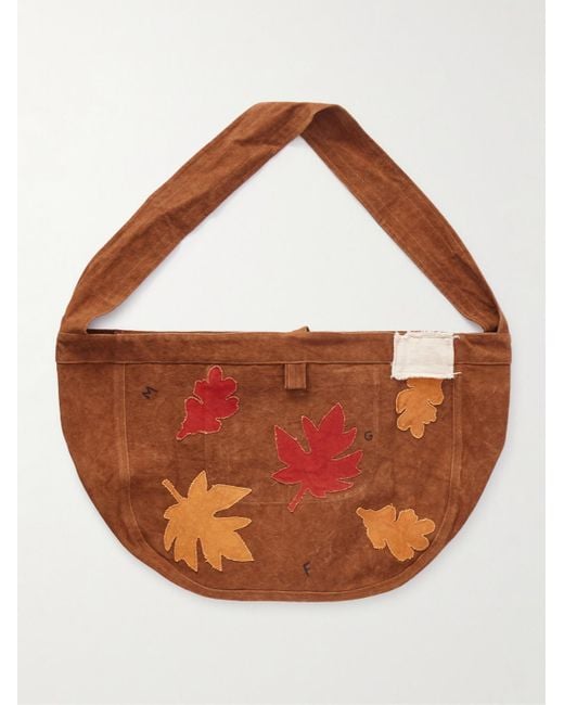 STORY mfg. Big Shop Tote aus Baumwoll-Canvas mit Logostickerei und Applikationen in Brown für Herren
