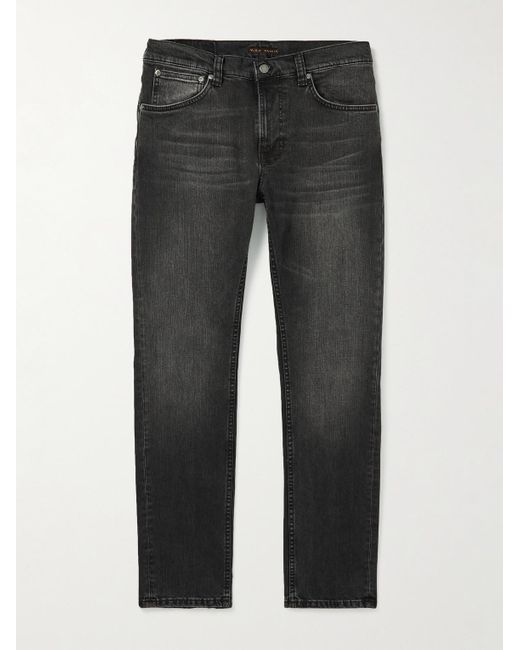 Nudie Jeans Gray Slim-Fit Stretch-Cotton Jeans for men