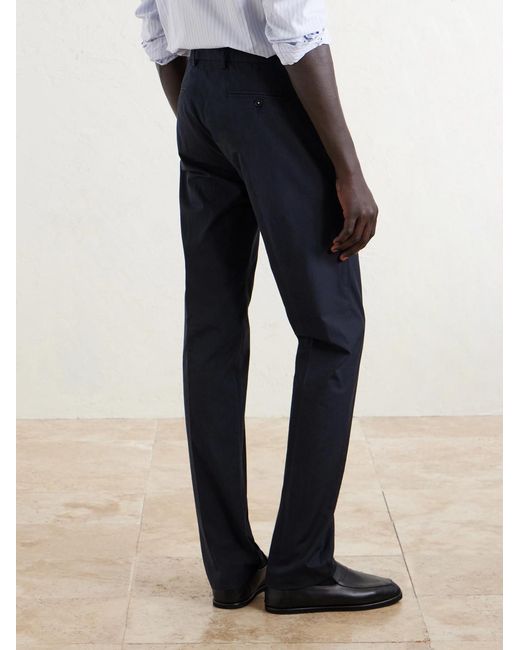 Massimo Alba Blue Mauko Straight-leg Cotton Trousers for men