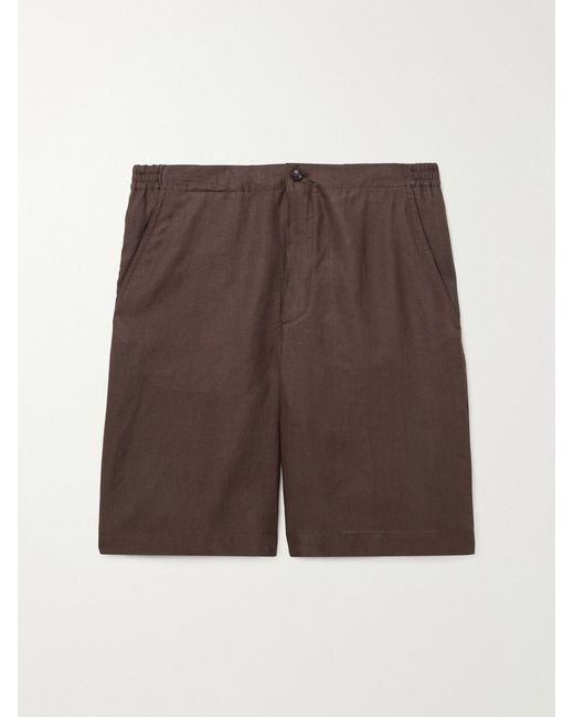 Loro Piana Brown Straight-Leg Linen Shorts for men