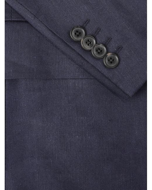 Paul Smith Blue Slim-Fit Linen And Virgin Wool-Blend Suit Jacket for men