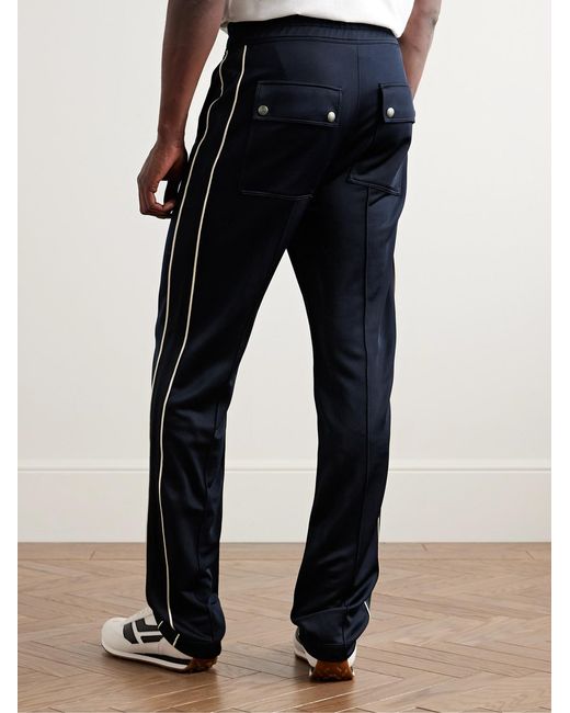 Tom Ford Blue Straight-Leg Piped Tech-Jersey Track Pants for men