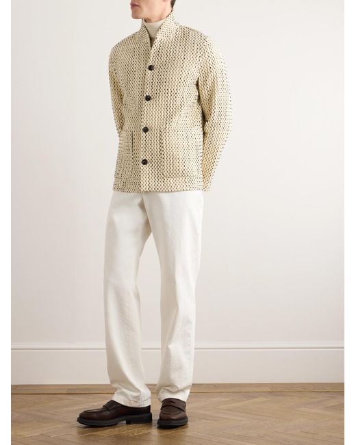 Loro Piana Joren Jacke aus strukturiertem Strick aus einer Baumwollmischung in Natural für Herren