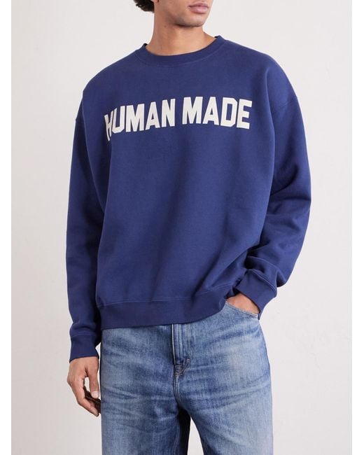 Human Made Blue Logo-print Cotton-jersey Sweatshirt for men