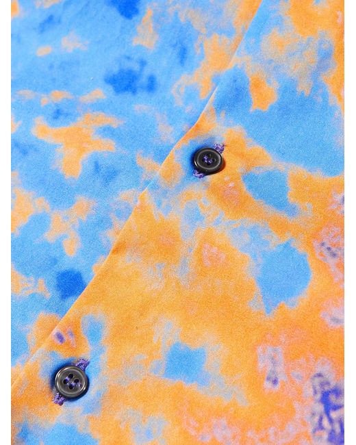 Msftsrep Blue Printed Cotton Shirt for men