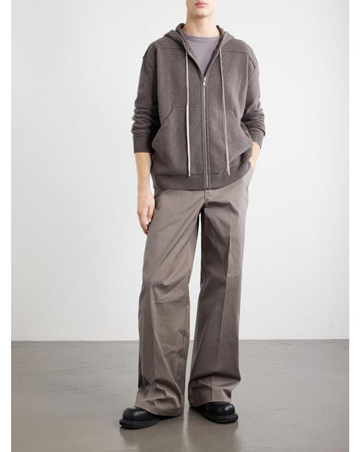 Rick Owens Gray Cashmere And Wool-Blend Zip-Up Hoodie for men