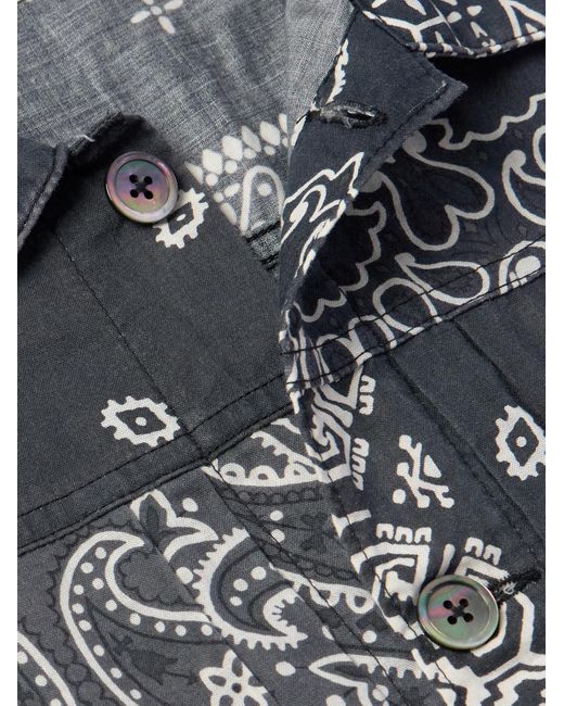 Kapital Blue Patchwork Bandana-Print Cotton Jacket for men