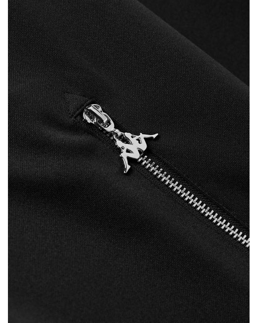 Acne Black Kappa Webbing-Trimmed Logo-Embroidered Tech-Jersey Track Jacket for men