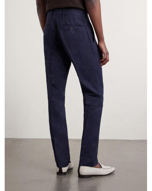 Mr P. Blue Phillip Slim-Fit Linen Suit Trousers for men