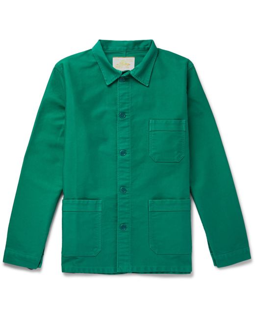 Le Mont St Michel Green Cotton-moleskin Chore Jacket for men