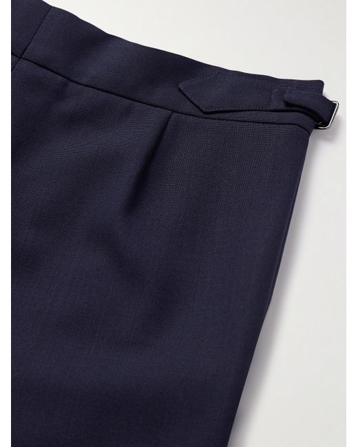 Richard James Blue Hepworth Slim-Fit Pleated Wool-Crepe Suit Trousers for men