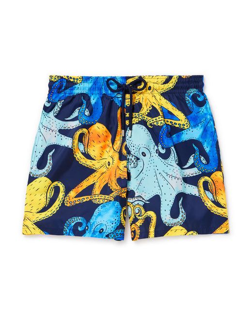 Vilebrequin Blue Mahina Straight-leg Mid-length Printed Recycled Swim Shorts for men