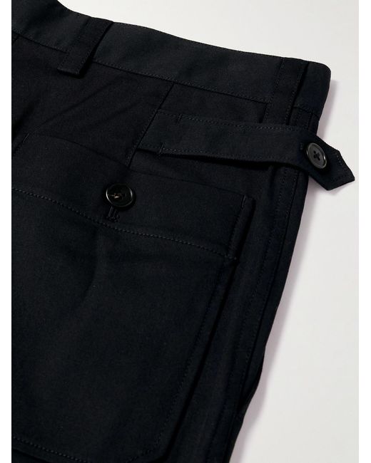 Theory Black Lucas Ossendrijver Straight-Leg Stretch-Cotton Twill Shorts for men
