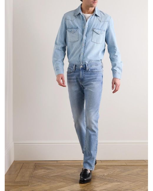 FRAME Blue Denim Western Shirt for men