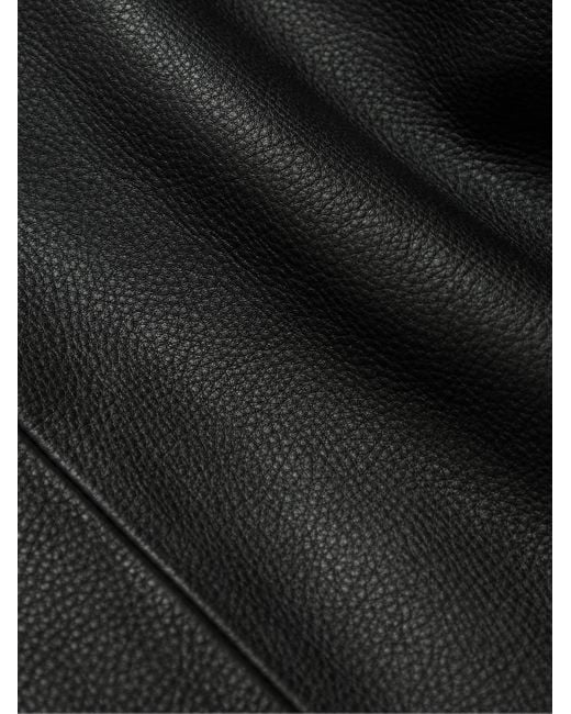 Mr P. Black Full-grain Leather Coach Jacket for men