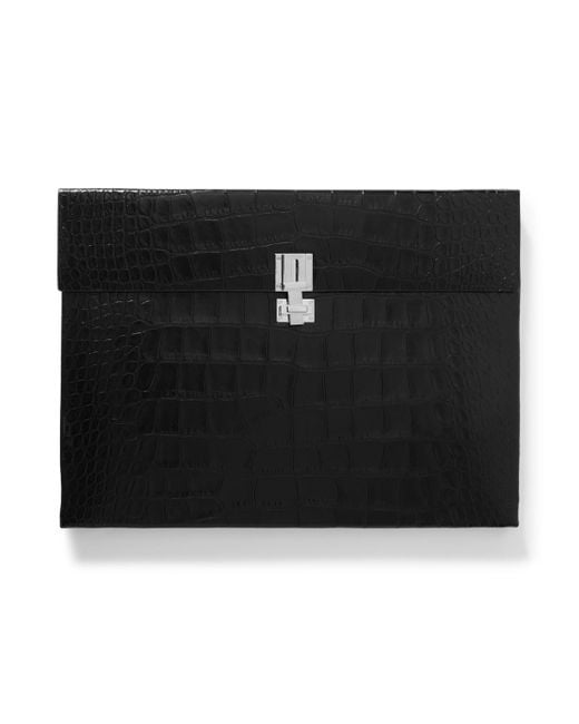 Tom Ford Black Croc-effect Patent-leather Document Holder for men