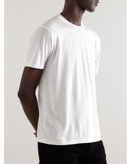 Tom Ford White Slim-fit Lyocell And Cotton-blend Jersey T-shirt for men