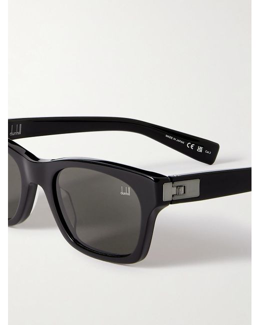 Dunhill Black Rectangular-frame Acetate Sunglasses for men