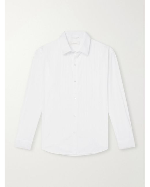 mfpen White Auditorium Striped Cotton-Mélange Shirt for men