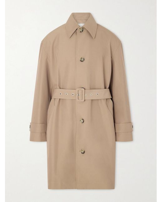 AMI Natural Belted Woven Trench Coat for men