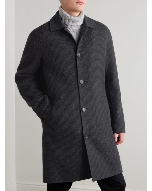 Mr P. Blue Checked Double-faced Wool And Cashmere-blend Coat for men