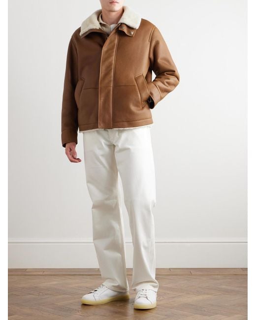 Loro Piana Brown Augusto Shearling Jacket for men