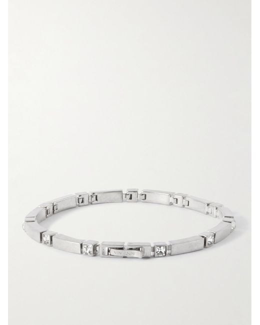 Saint Laurent Natural Crystal-embellished Silver-tone Bracelet for men