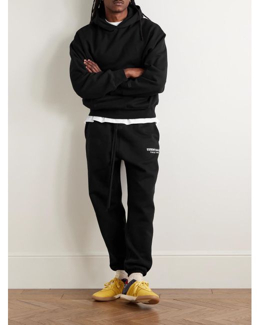 Fear Of God Hoodie aus Jersey aus einer Baumwollmischung mit Logoapplikation in Black für Herren