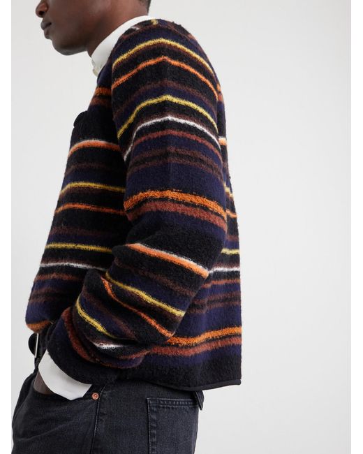 Sacai Black Striped Wool-Blend Sweater for men