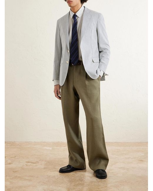 Polo Ralph Lauren Blue Striped Cotton-seersucker Suit Jacket for men