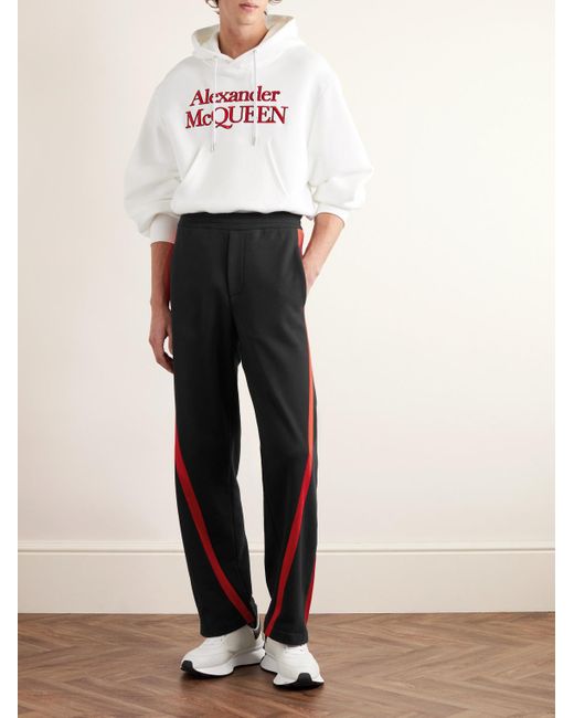Alexander McQueen Red Straight-leg Cotton-jersey Sweatpants for men