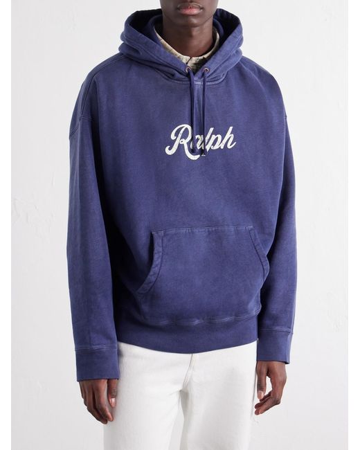 Polo Ralph Lauren Blue Logo-Print Cotton-Jersey Hoodie for men