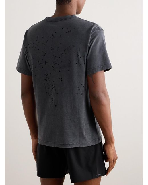 Satisfy Blue Distressed Logo-print Mothtechtm Organic Cotton-jersey T-shirt for men
