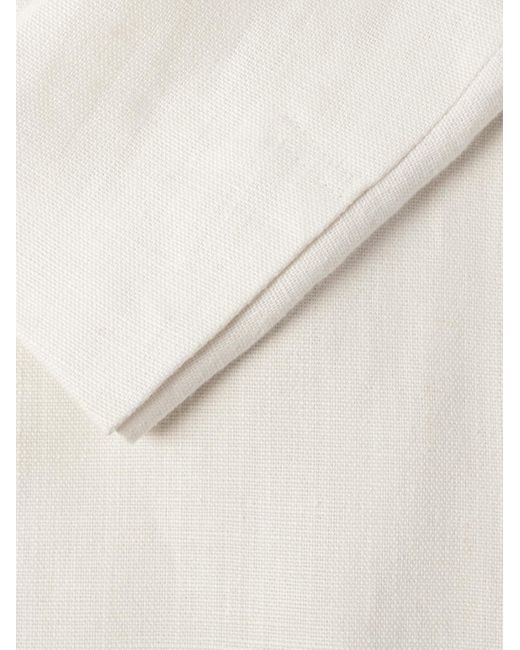 Zegna Unstrukturiertes Sakko aus Leinen mit Mandarinkragen in White für Herren