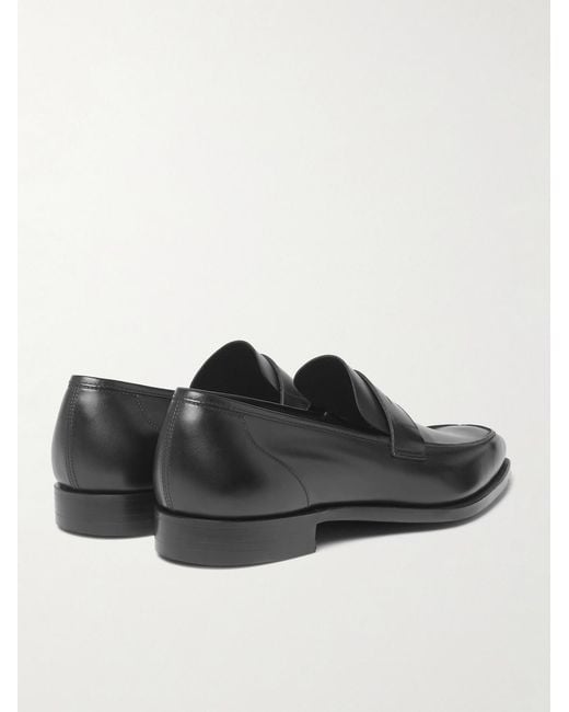George Cleverley Black George Leather Penny Loafers for men