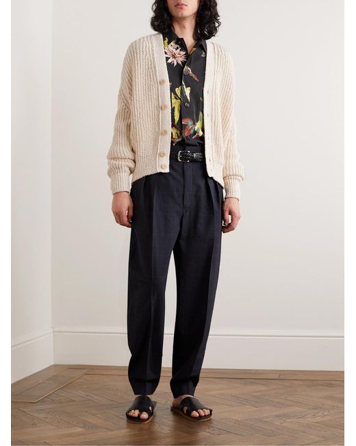 Lemaire Natural Ribbed Cotton Cardigan for men