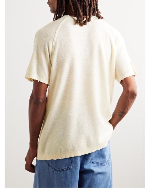 God's True Cashmere Natural Bubble Distressed Cashmere-Gauze T-Shirt for men