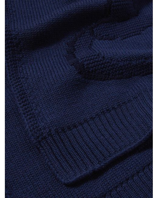 Gucci Blue Wool-Jacquard Scarf for men