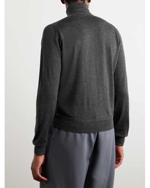 Tom Ford Gray Cashmere And Silk-blend Rollneck Sweater for men