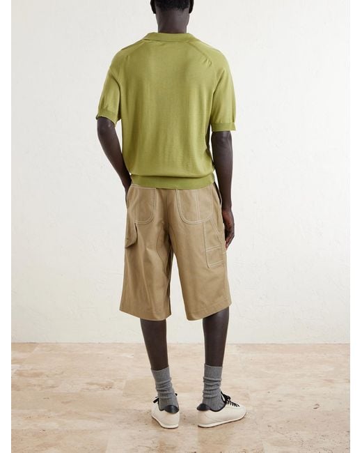 AMI Natural Worker Cotton-Canvas Bermuda Shorts for men