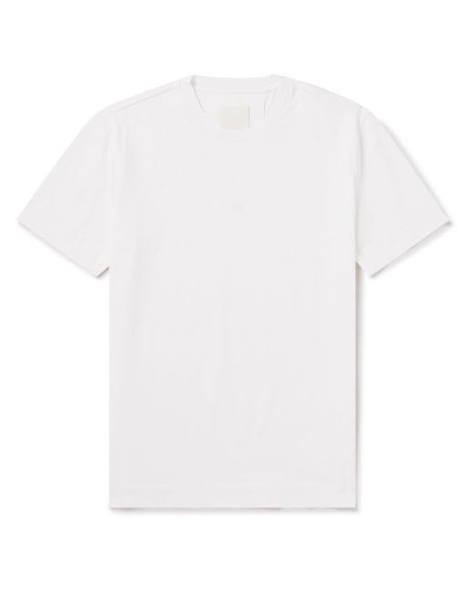 Givenchy White Logo-embroidered Cotton-jersey T-shirt for men