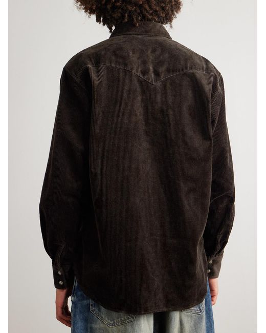 NN07 Black Ricky 50004 Organic Cotton-Corduroy Western Overshirt for men