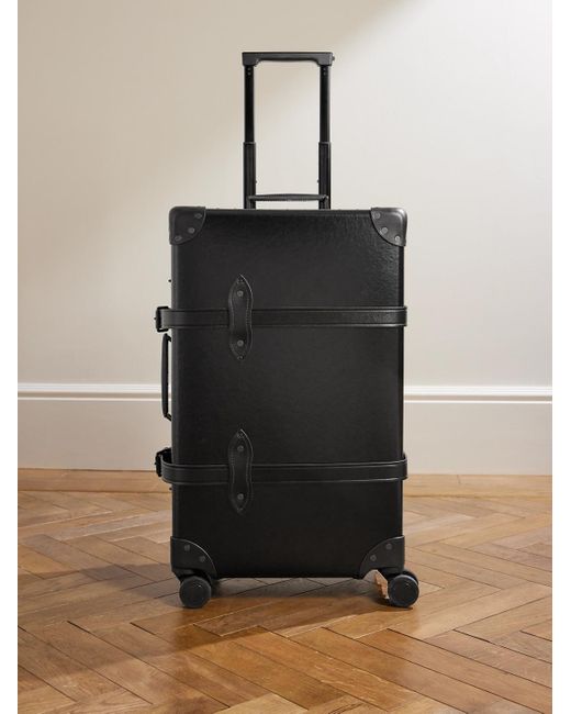 Globe-Trotter Black Centenary Leather-trimmed Vulcanised Fibreboard Check-in Suitcase for men