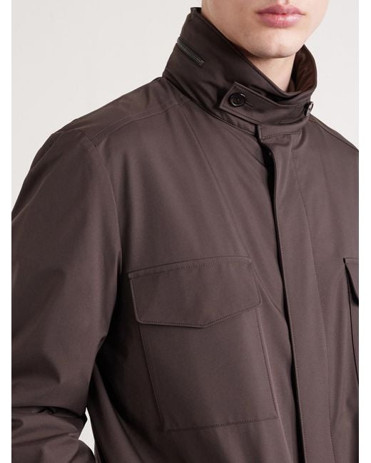 Loro Piana Brown Traveller Windmate Storm System Shell Hooded Field Jacket for men