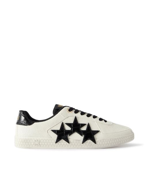 Amiri Black Croc-Effect Leather Sneakers for men