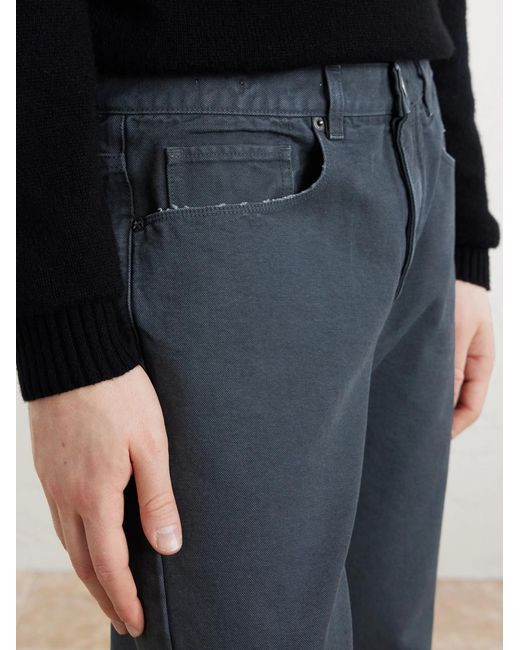 Massimo Alba Blue Oceano Straight-Leg Cotton Trousers for men